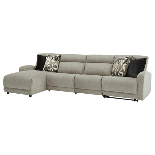 Colleyville - Stone - 4-Piece Power Reclining Sectional With Laf Press Back Power Chaise