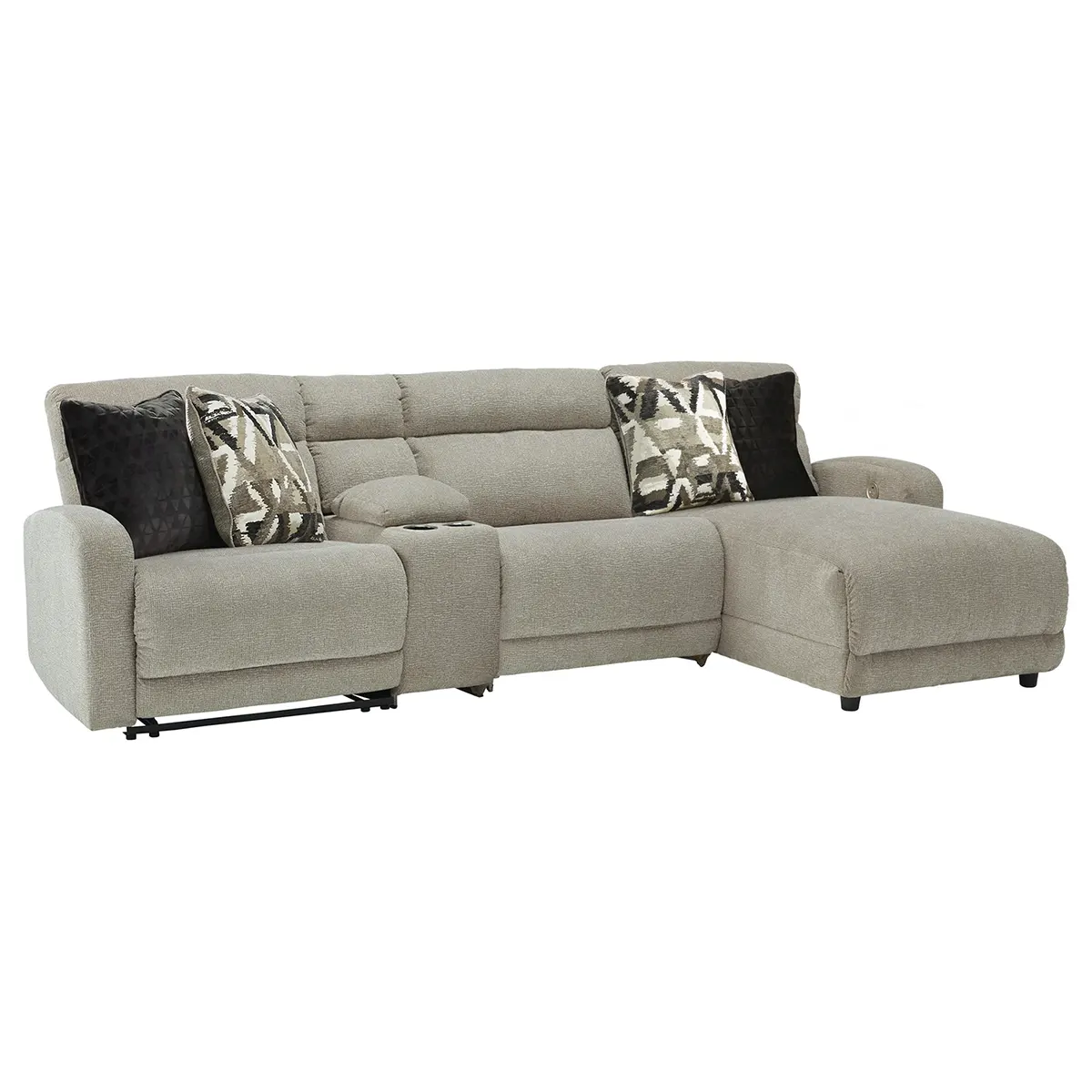 Colleyville - Stone - 4-Piece Power Reclining Sectional With Raf Back Chaise