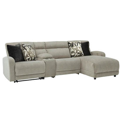 Colleyville - Stone - 4-Piece Power Reclining Sectional With Raf Back Chaise