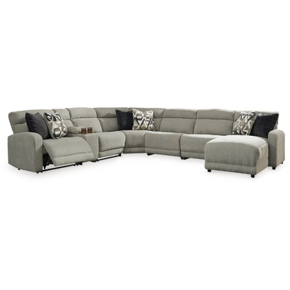 Colleyville - Stone - 7-Piece Power Reclining Sectional With RAF Press Back Power Chaise