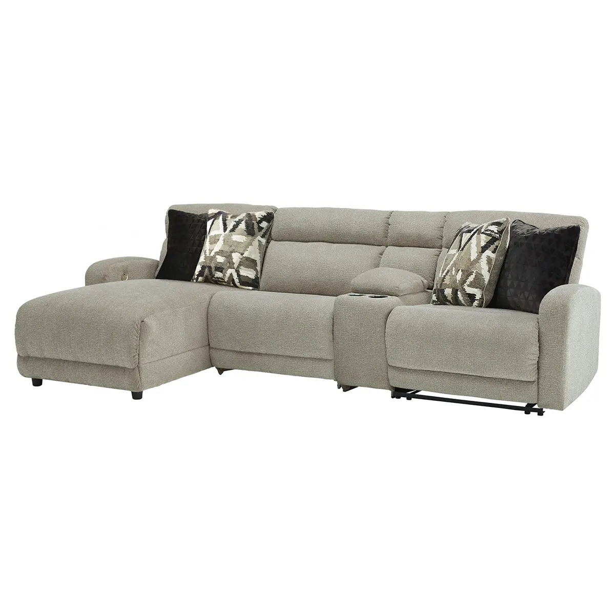 Colleyville - Stone - 4-Piece Power Reclining Sectional With Laf Back Chaise