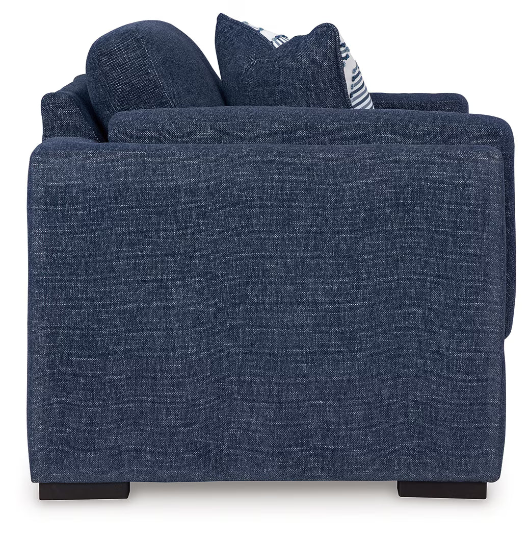 Evansley - 2 Pc. - Chair And A Half, Ottoman - Navy