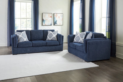 Evansley - 2 Pc. - Sofa, Loveseat - Navy