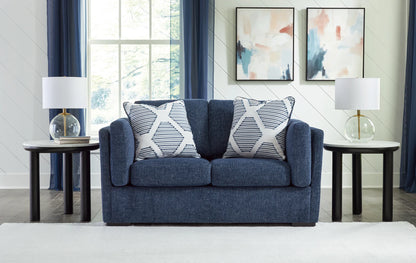 Evansley - 4 Pc. - Sofa, Loveseat, Chair And A Half, Ottoman - Navy