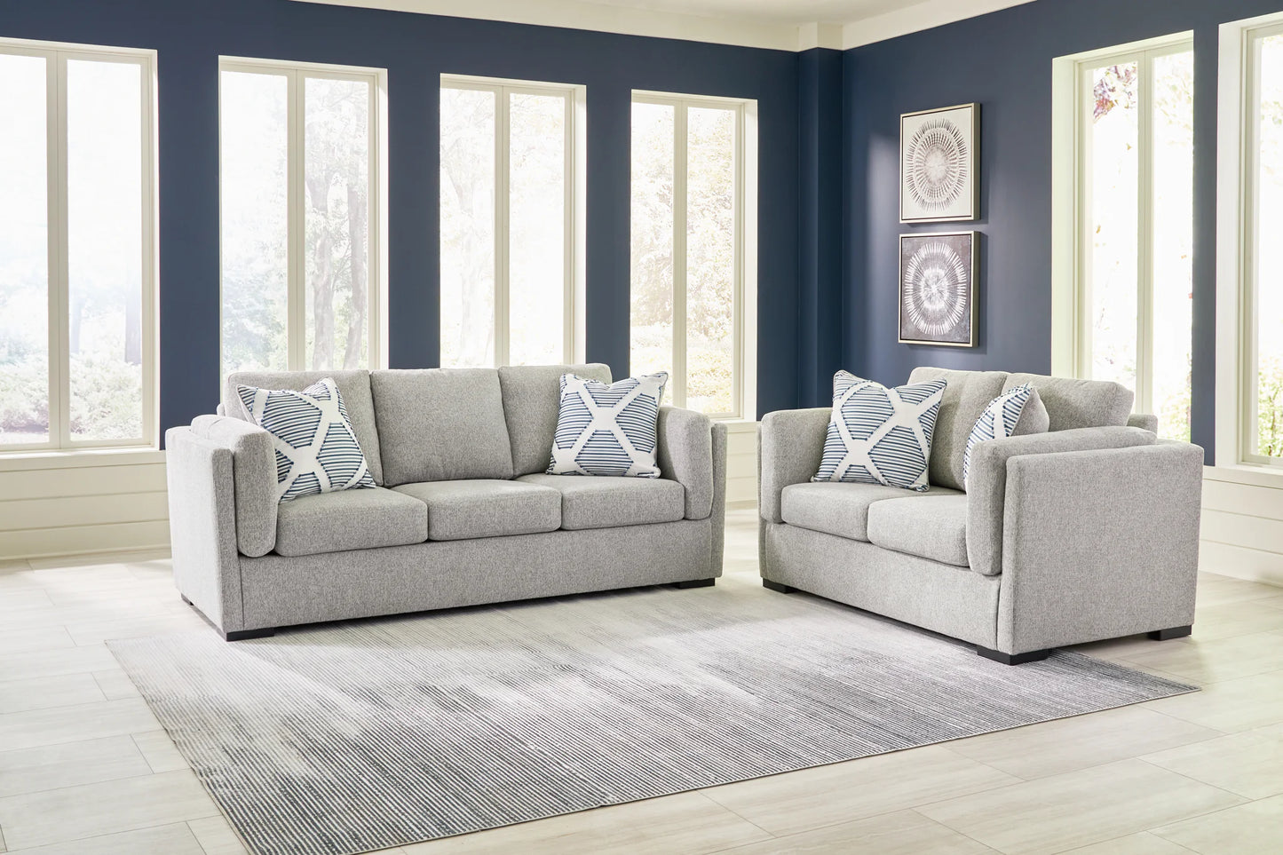 Evansley - 2 Pc. - Sofa, Loveseat - Pewter