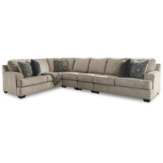 Bovarian - Stone - 4-Piece Sectional With RAF Loveseat
