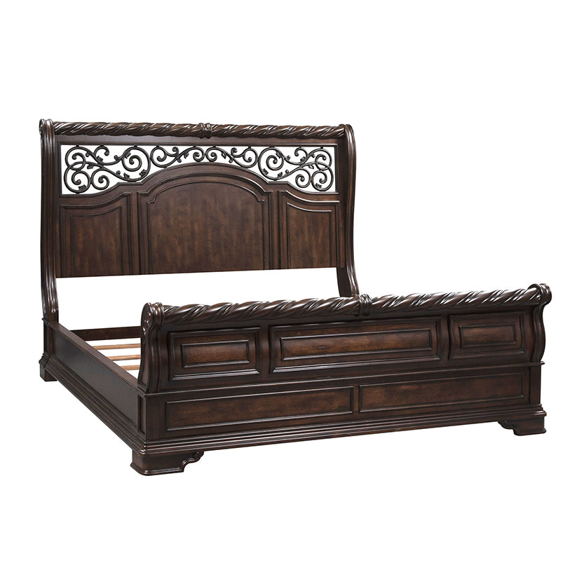 Arbor Place - California King Sleigh Bed - Dark Brown