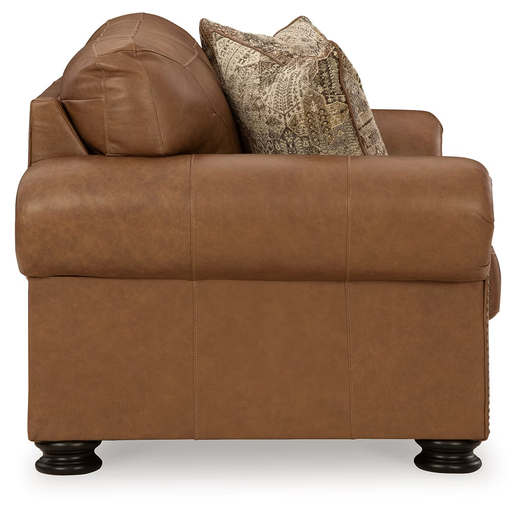 Carianna - 4 Pc. - Sofa, Loveseat, Chair And A Half, Ottoman - Caramel