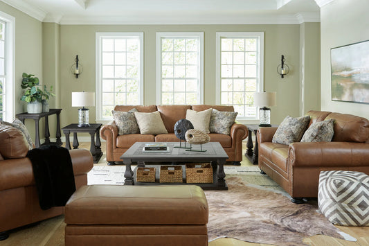 Carianna - 4 Pc. - Sofa, Loveseat, Chair And A Half, Ottoman - Caramel