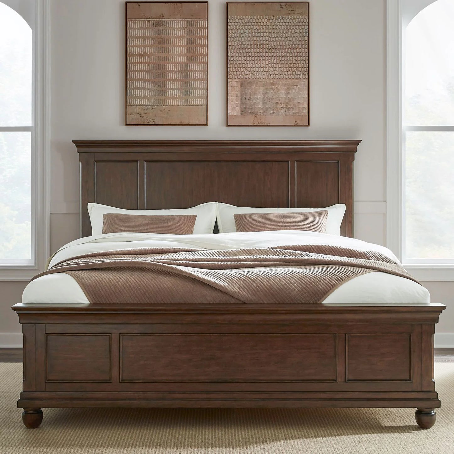 Rustic Traditions - King Panel Bed - Cherry