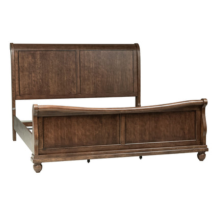 Rustic Traditions - King Sleigh Bed - Dark Brown