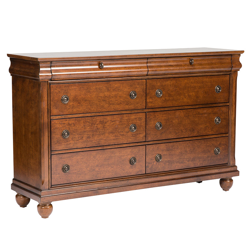 Rustic Traditions - 8 Drawer Dresser - Dark Brown