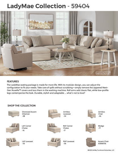 LadyMae - Twill - 3-Piece Sectional