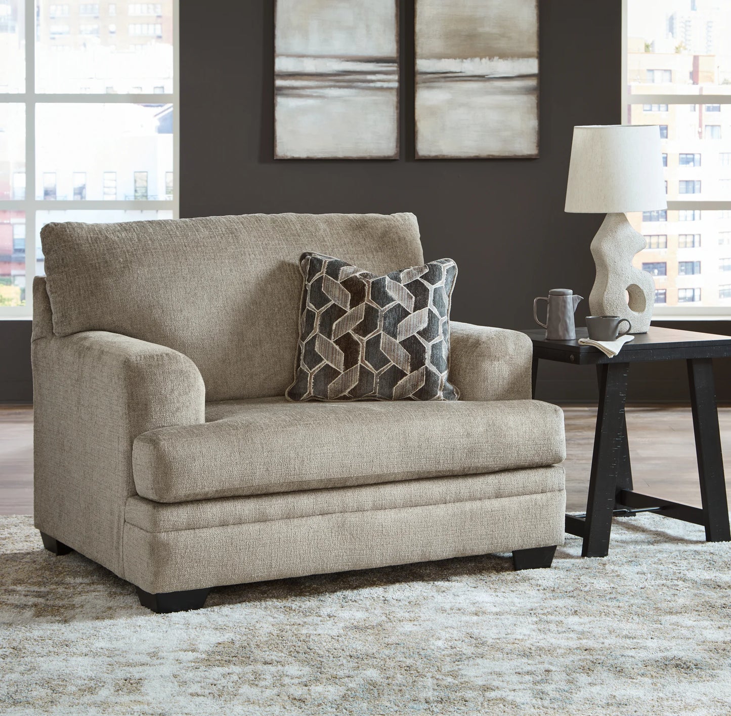 Stonemeade - 3 Pc. - Sofa Chaise, Chair And A Half, Ottoman - Taupe