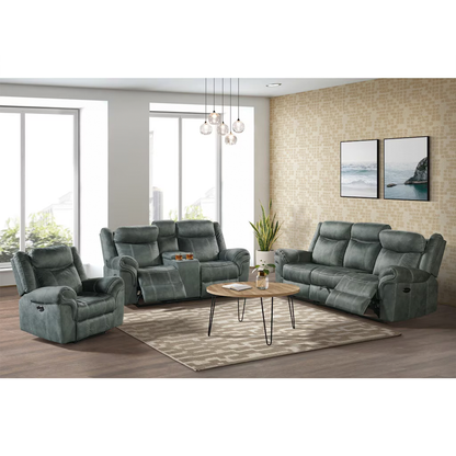 Sorrento - 3 Piece Living Room Set Sofa, Loveseat & Recliner - Charcoal