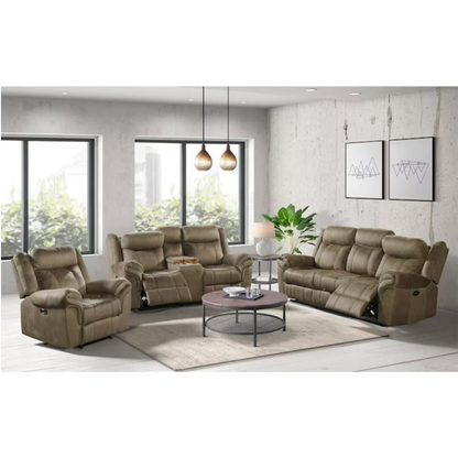 Sorrento - 3 Piece Living Room Set Sofa, Loveseat & Recliner - Brown