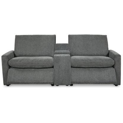 Hartsdale - Granite - Loveseat With Console 3 Pc Power Sectional