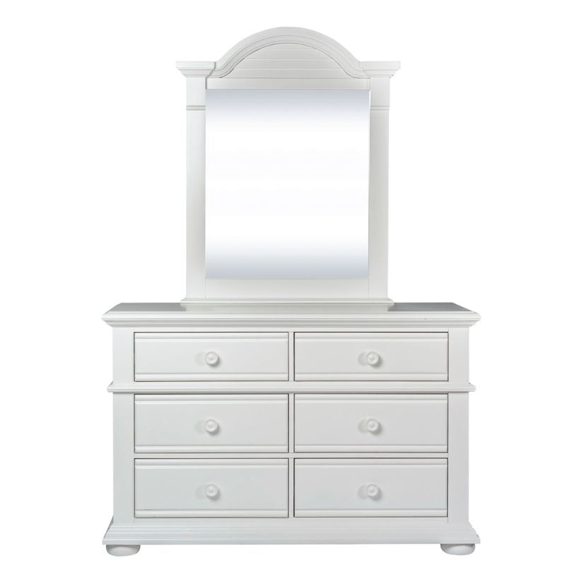 Summer House - 6 Drawers Dresser & Mirror - White