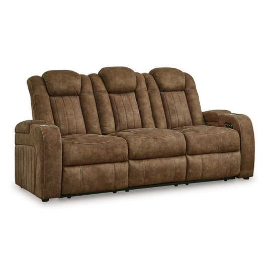 Wolfridge - Brindle - Power Reclining Sofa With Adj Headrest