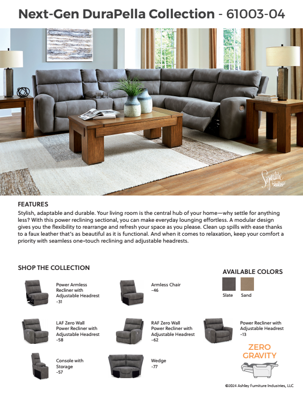 Next-gen Durapella - Sand - 3-Piece Power Reclining Sectional Loveseat With Console