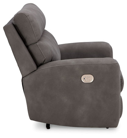 Next-gen Durapella - Slate - Power Recliner With Adj Headrest