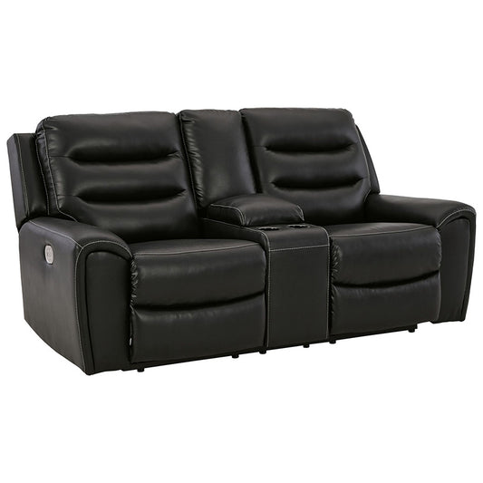 Warlin - Black - Pwr Rec Loveseat/Con/Adj Hdrst