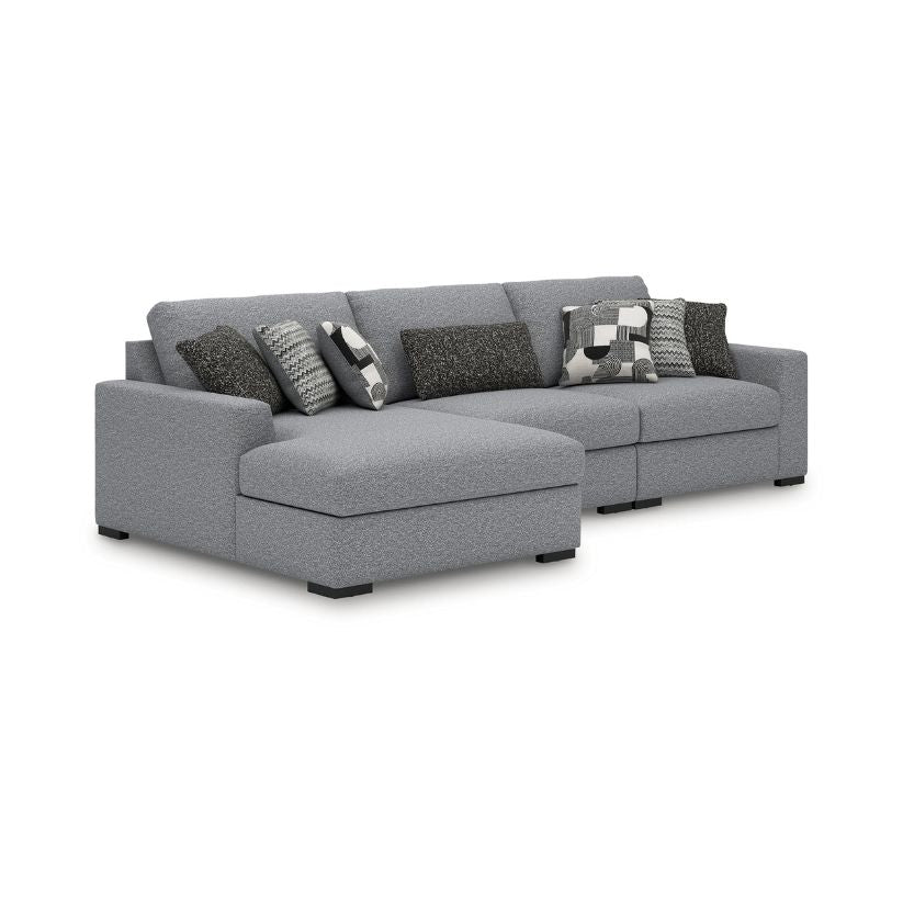 Bealton - Salt and Pepper - 3-Piece Sectional With LAF Corner Chaise