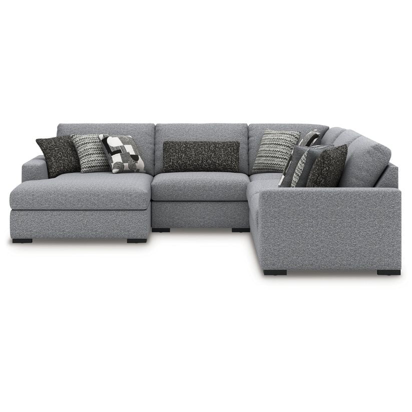 Bealton - Salt and Pepper - 5-Piece Sectional With LAF Corner Chaise