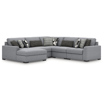 Bealton - Salt and Pepper - 5-Piece Sectional With LAF Corner Chaise