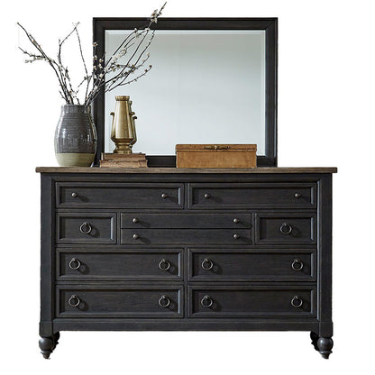 Americana Farmhouse - Dresser & Mirror - Dark Gray