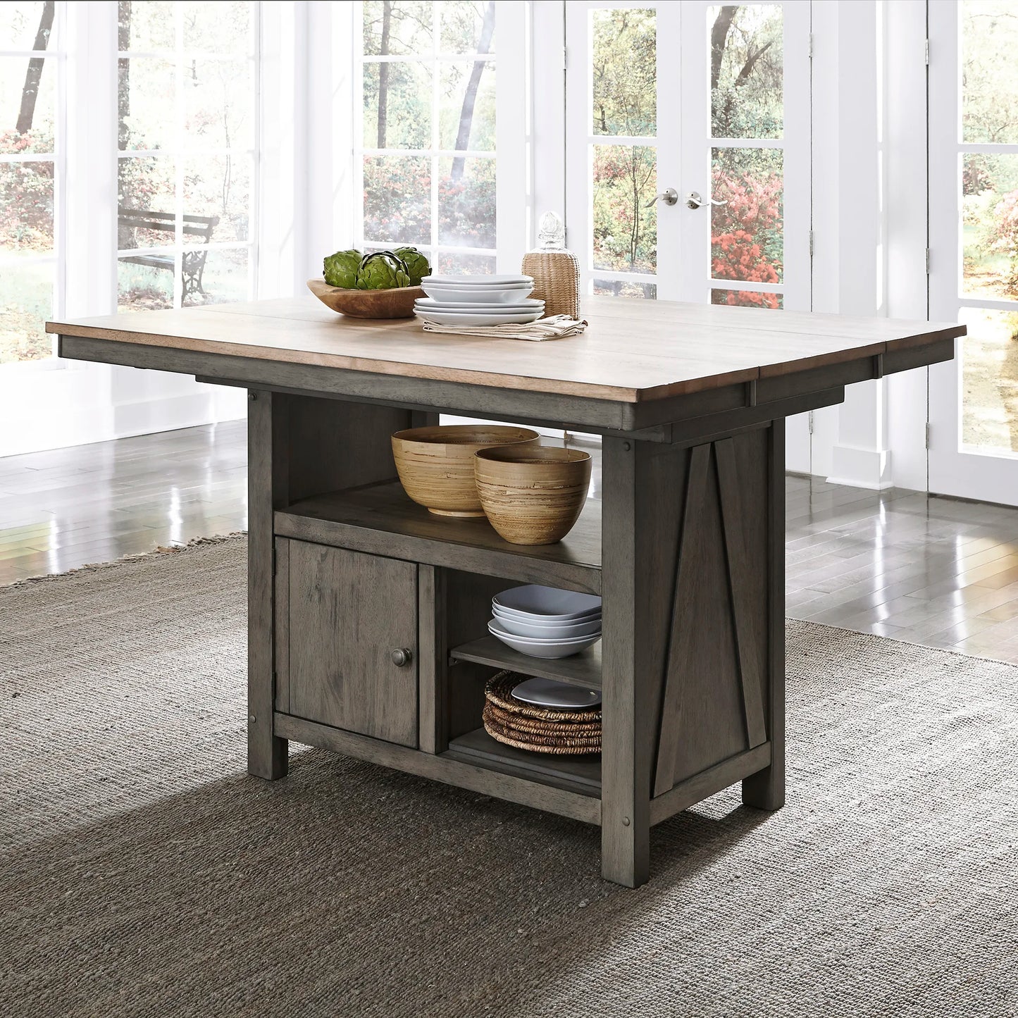 Lindsey Farm - Kitchen Island Base - Dark Gray