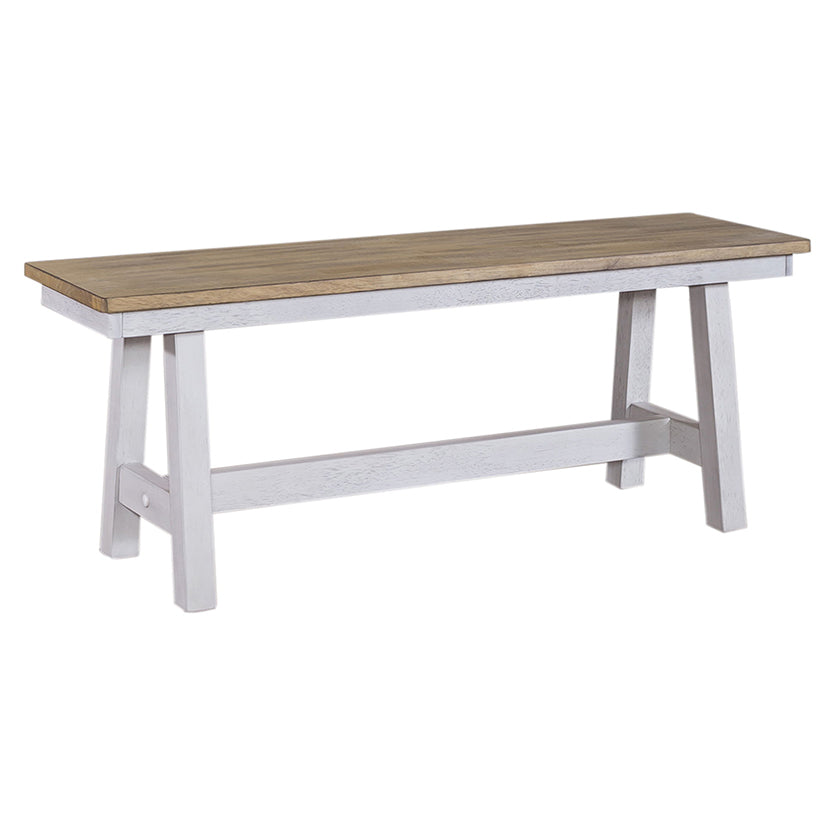 Lindsey Farm - Backless Bench - Weathered White