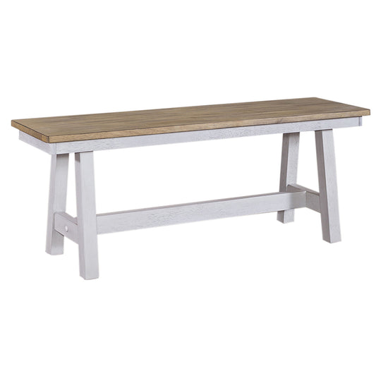 Lindsey Farm - Backless Bench - Weathered White