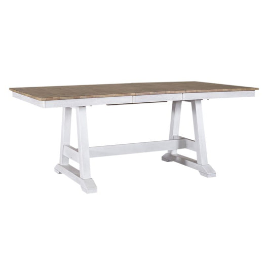 Lindsey Farm - Trestle Table - Weathered White