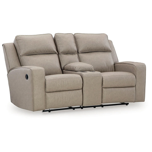 Lavenhorne - Pebble - Dbl Rec Loveseat W/Console