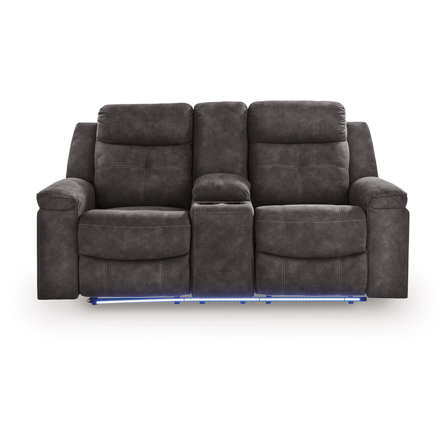 Brysonview - Charcoal - Double Reclining Loveseat With Console