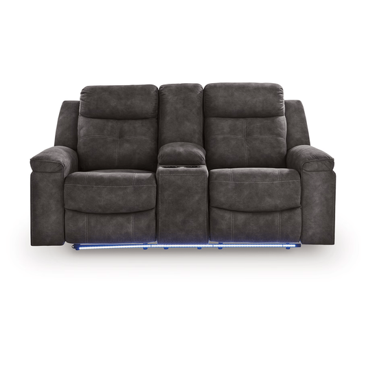 Brysonview - Charcoal - Double Reclining Loveseat With Console