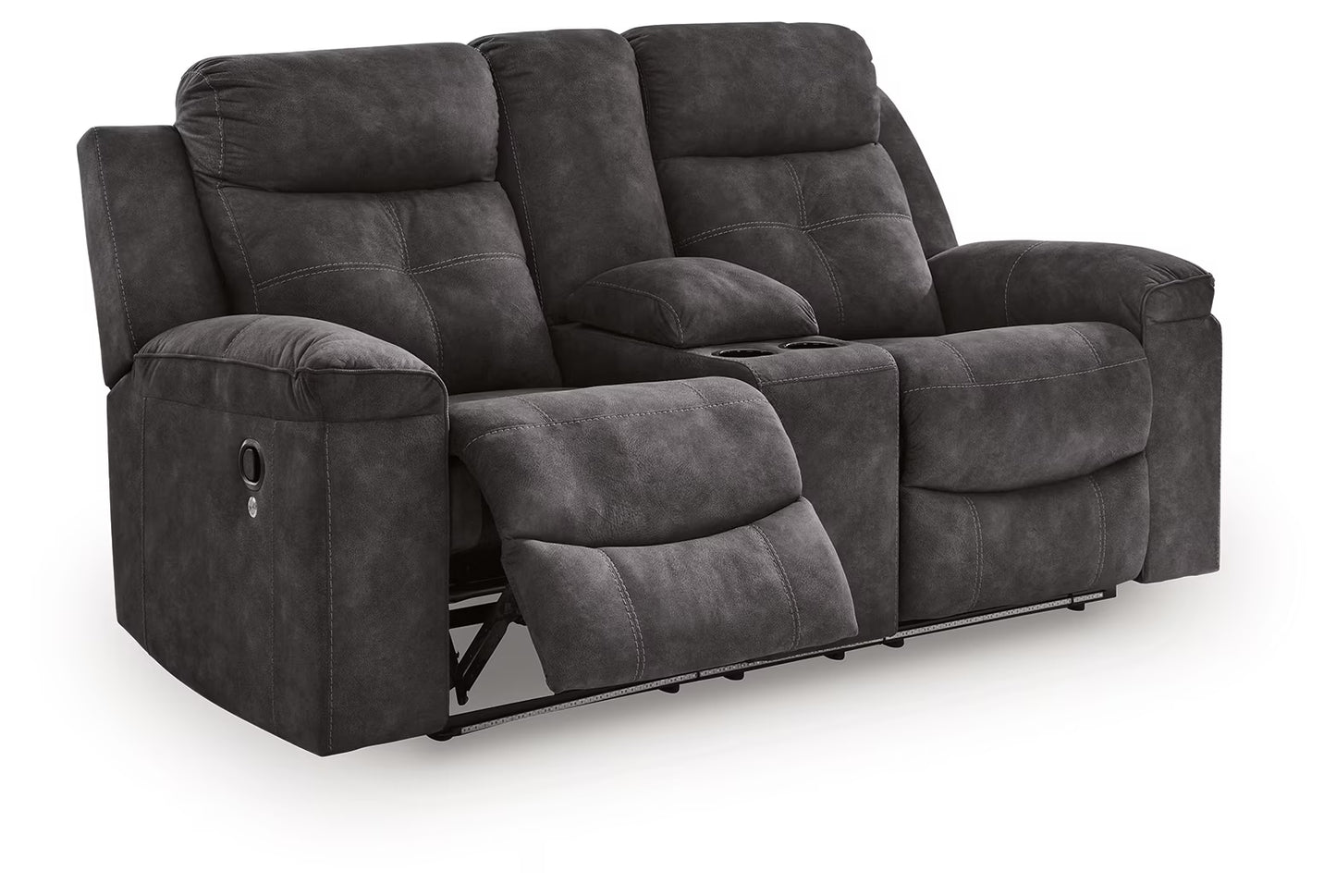 Brysonview - Charcoal - Double Reclining Loveseat With Console