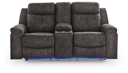 Brysonview - Charcoal - Double Reclining Loveseat With Console