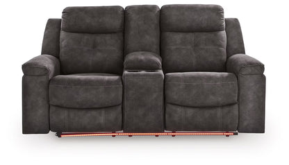 Brysonview - Charcoal - Double Reclining Loveseat With Console