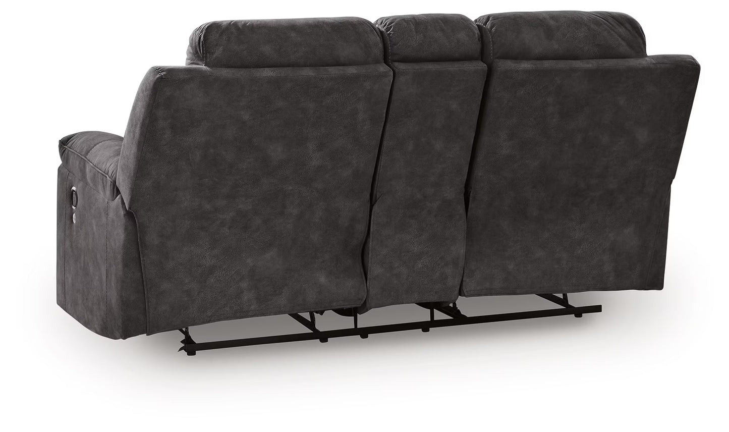 Brysonview - Charcoal - Double Reclining Loveseat With Console