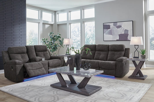 Brysonview - 2 Pc. - Reclining Sofa, Reclining Loveseat With Console - Charcoal