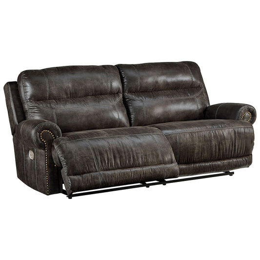 Grearview - Charcoal - 2 Seat Pwr Rec Sofa Adj Hdrest