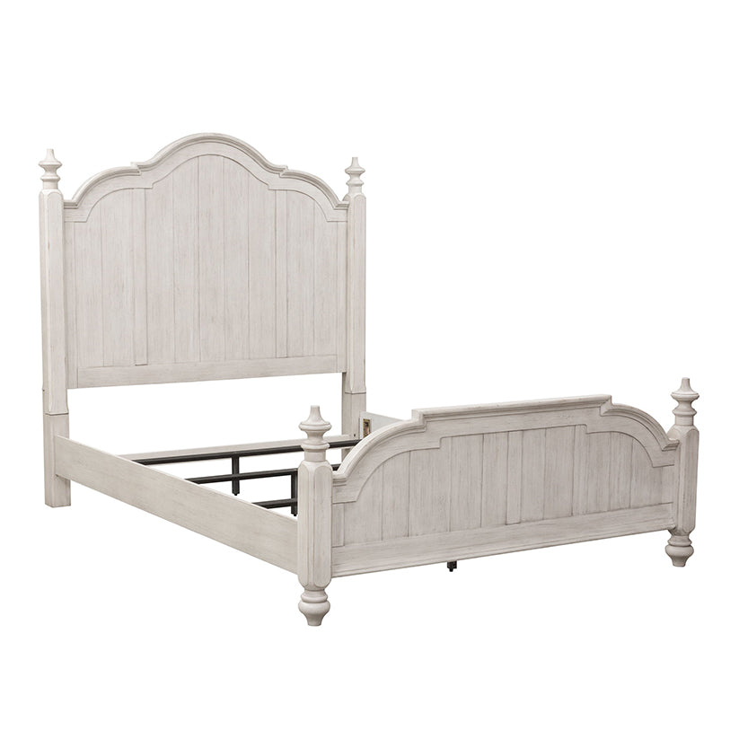 Farmhouse Reimagined - King Poster Bed - White