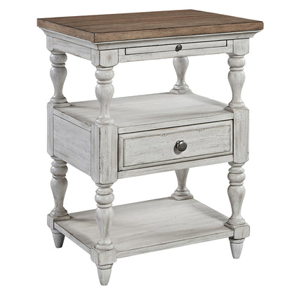 Farmhouse Reimagined - 1 Drawer Night Stand - White