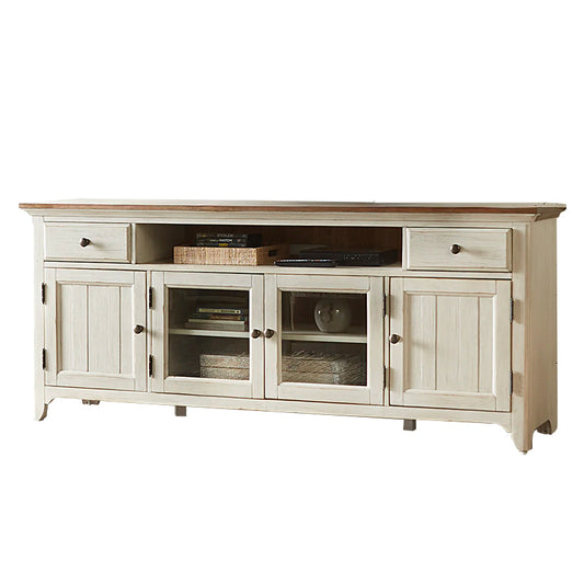 Farmhouse Reimagined - Entertainment 72" TV Stand - White