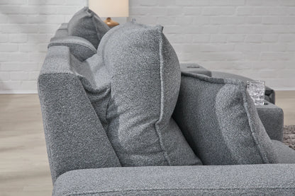 Modmax - Salt And Pepper - 3-Piece Power Reclining Sectional With Storage Console
