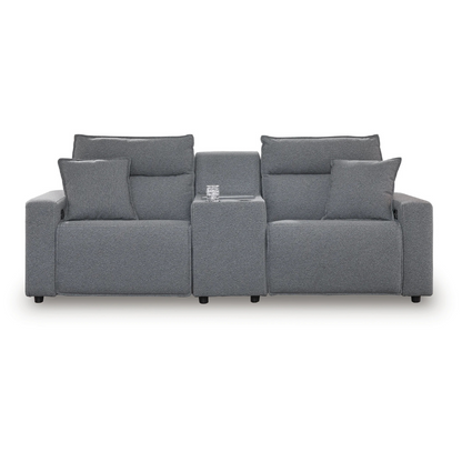 Modmax - Salt And Pepper - 3-Piece Power Reclining Sectional With Storage Console