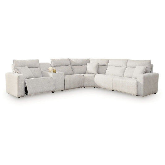 Modmax II - 6-Piece Power Reclining Sectional With Console - Stone