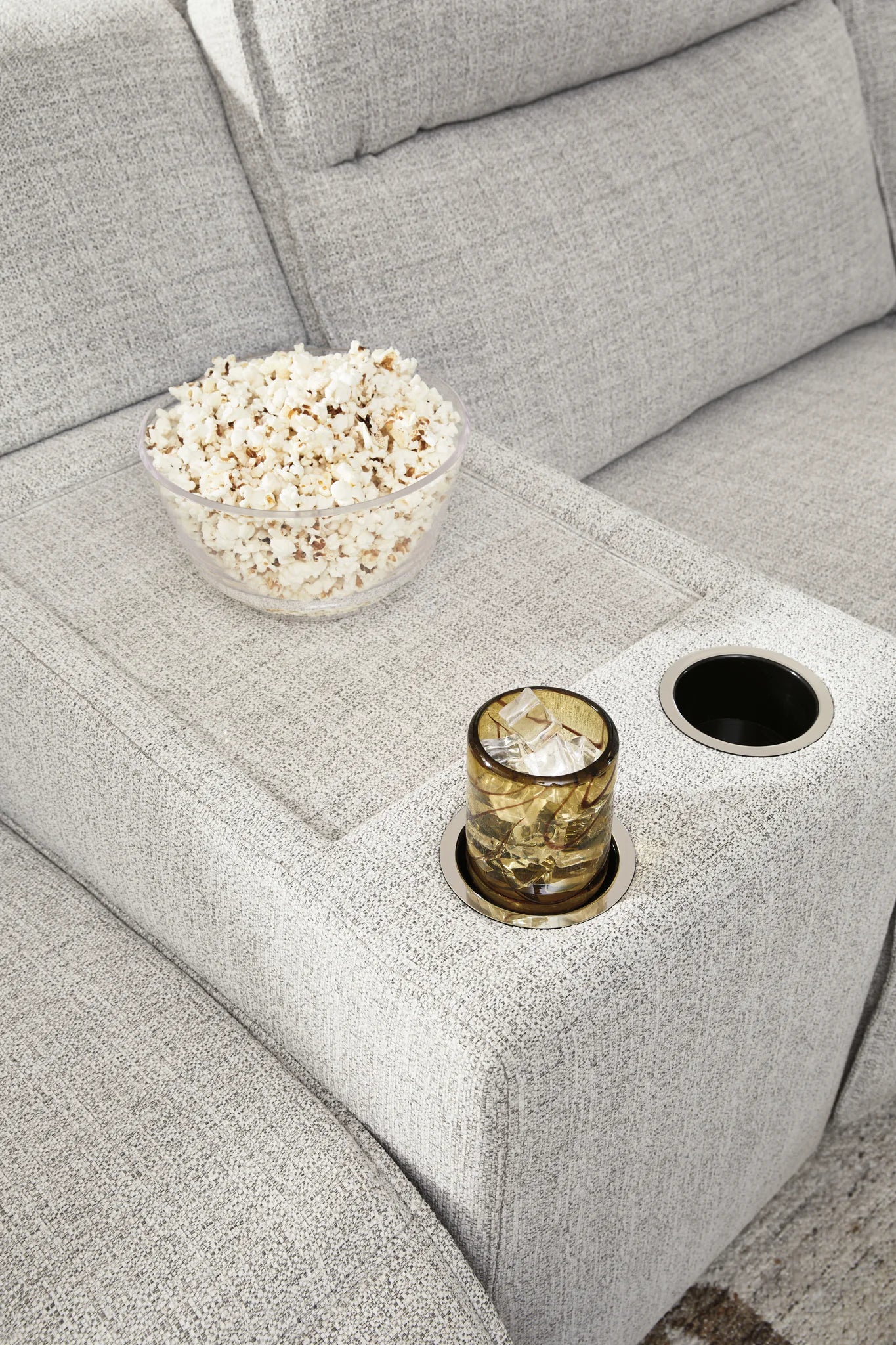 Modmax II - 6-Piece Power Reclining Sectional With RAF Press Back Power Chaise And Console - Stone